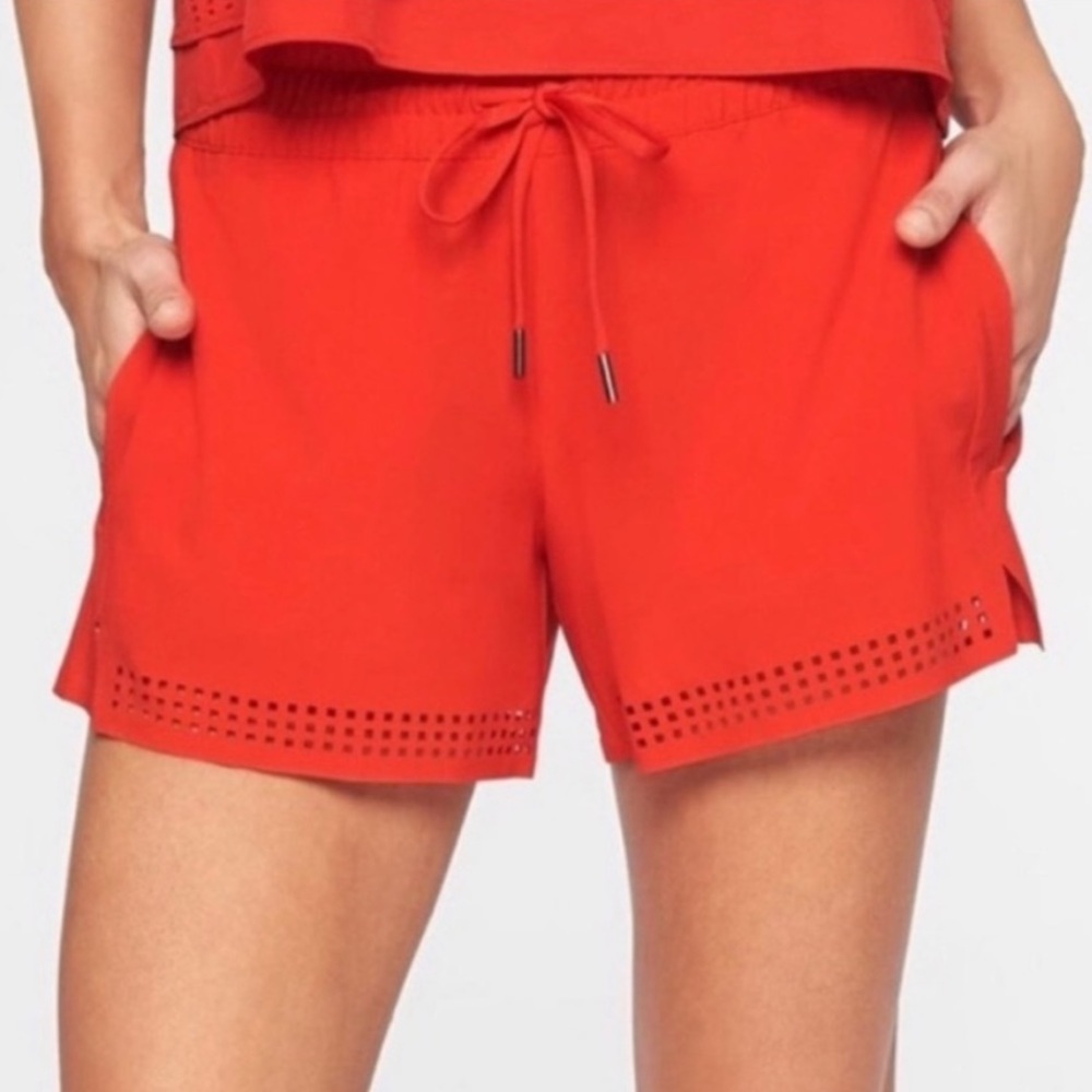 Athleta Red-Orange Women's Athletic Shorts